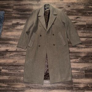 Abercrombie Fitch tan double breasted overcoat